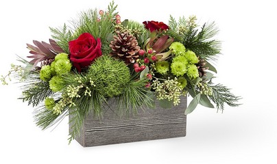 The FTD Christmas Cabin Bouquet from Parkway Florist in Pittsburgh PA
